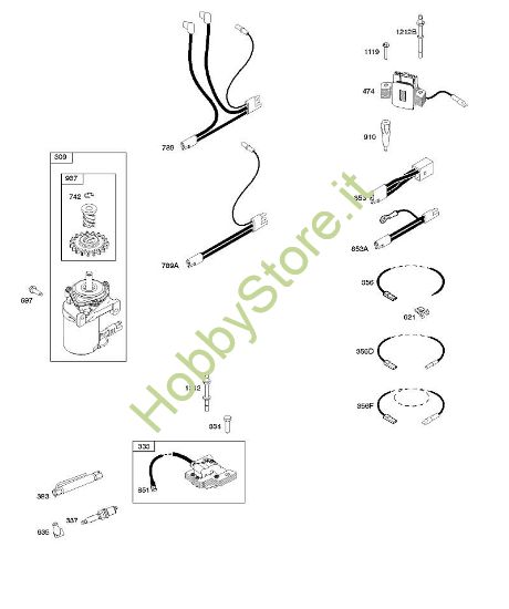 B - Alternatore, dispositivo di avviamento elettrico, accensione B&S - 12 €¦ 12Q902-0154-B1 brand Stihl